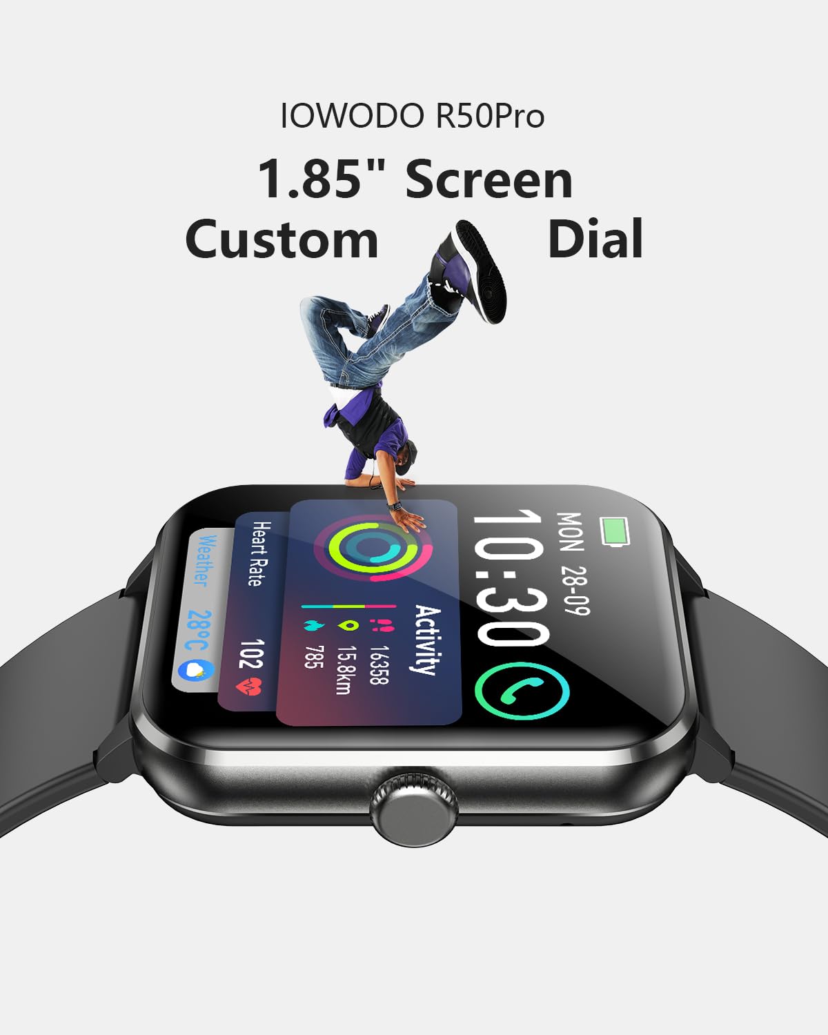 Smart Watch,1.85'' Hd Smartwatch For Men Women(Answer/Make Call), Fitness Watch With Heart Rate/Sleep/Spo2/Ip68 Waterproof/100+